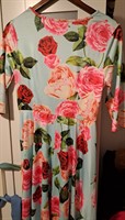 Rochie bleu cu trandafiri (noua, cu eticheta)