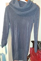 Bluza lunga gri cu guler larg