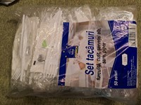 Tacamuri plastic + servetel, sare, piper (50 seturi)