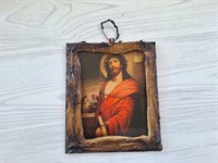7205. Tablou din lemn cu motiv religios