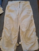 Pantaloni albi talie joasa M