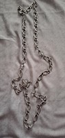 Colier metal argintiu cu cristale transparente
