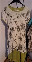 Rochie alb/verde