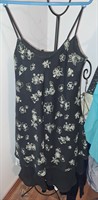 Rochie scurta voal negru cu flori