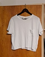 Tricou alb cu buzunar L
