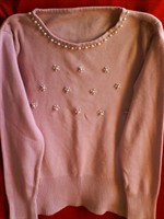 pulover roz cu perle