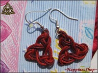 Cercei handmade Duo Red Triquetra