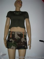 tricou+fusta camuflaj