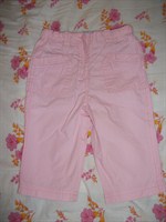 Pantaloni bebe subtiri, 100% bumbac, roz, 6 luni