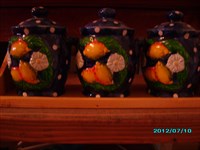 Recipiente condimente ceramice cu suport perete