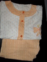Pijama L alb/portocaliu