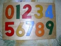 Tabla din lemn cu numere pentru copii 