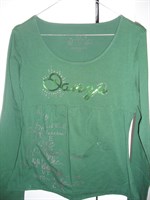 Bluză verde cu mânecă lungă