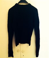 Pulover negru din lana, H&M Divided, xs