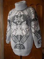 pulover gri cu model tricotaj - XXL-XXXL - nou