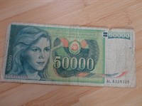 bancnota 50000 dinari Yugoslavia