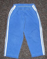 pantaloni sport, copii, albastru cu alb