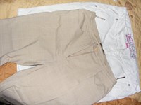 Doua perechi de pantaloni pentru vara alb+bej