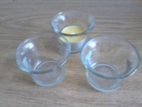 3 suporti din sticla pentru pastile lumanari 