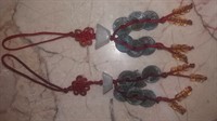 2 ornamente de jad cu banuti feng shui