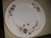 4 farfurii 23 cm decor albastru/maro